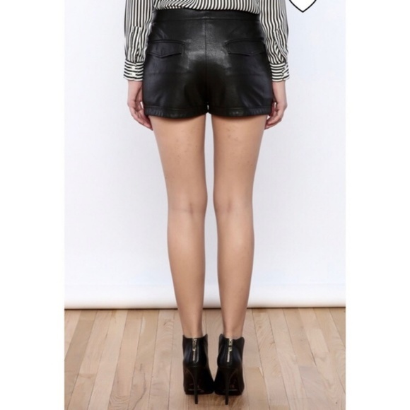 Willow & Clay Pants - Vegan Leather Shorts, Black Cuffed, Low Rise